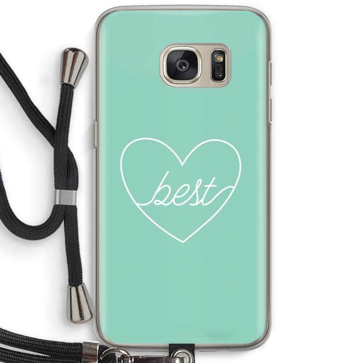 Best heart pastel: Samsung Galaxy S7 Transparant Hoesje met koord