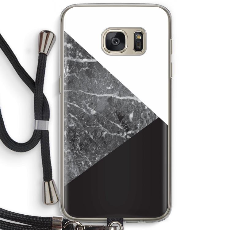 Combinatie marmer: Samsung Galaxy S7 Transparant Hoesje met koord