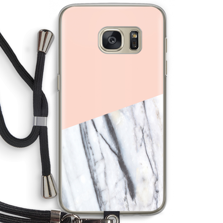 A touch of peach: Samsung Galaxy S7 Transparant Hoesje met koord