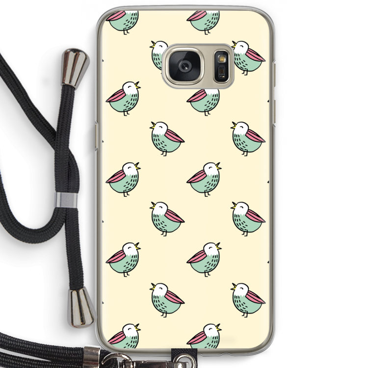 Vogeltjes: Samsung Galaxy S7 Transparant Hoesje met koord