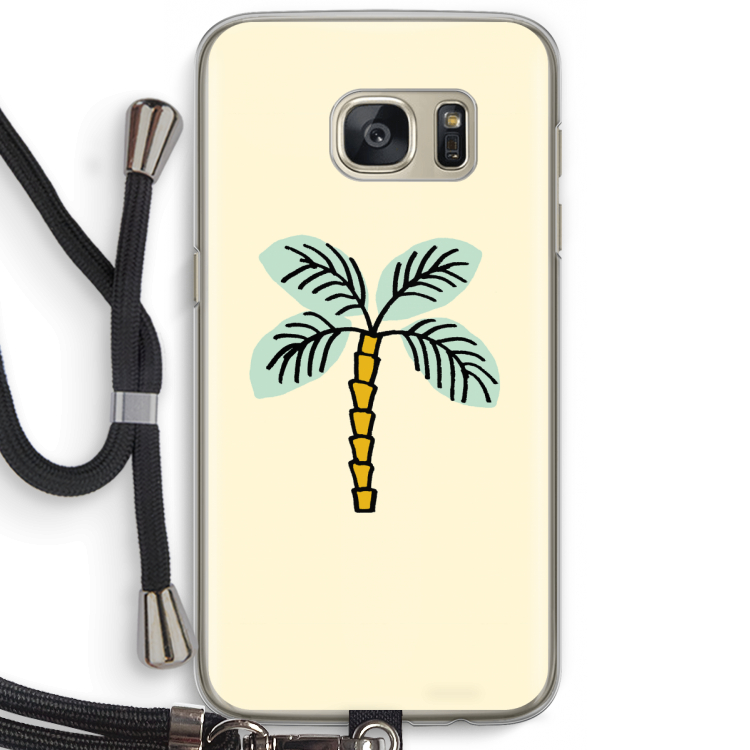 Palmboom: Samsung Galaxy S7 Transparant Hoesje met koord