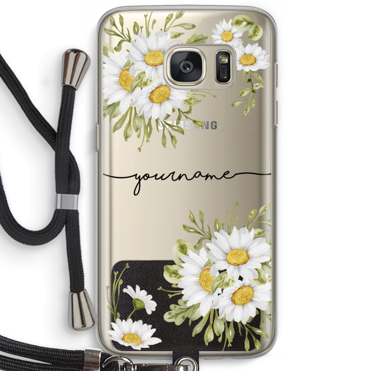 Daisies: Samsung Galaxy S7 Transparant Hoesje met koord
