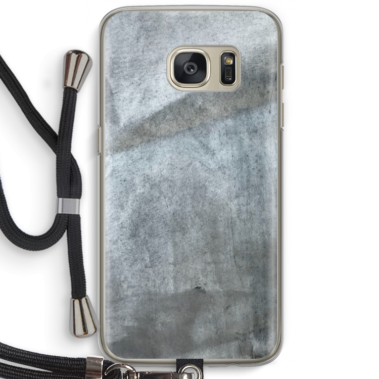 Grey Stone: Samsung Galaxy S7 Transparant Hoesje met koord