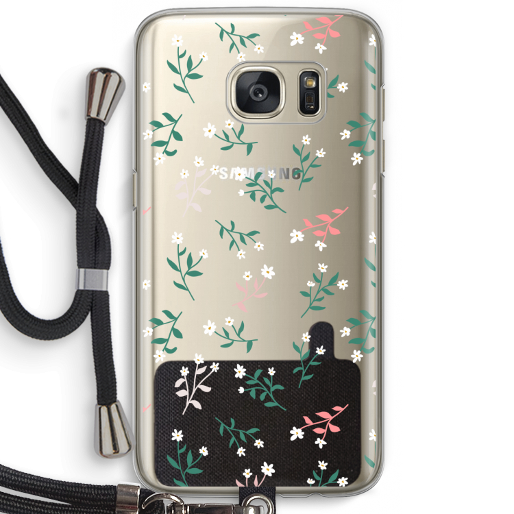 Small white flowers: Samsung Galaxy S7 Transparant Hoesje met koord