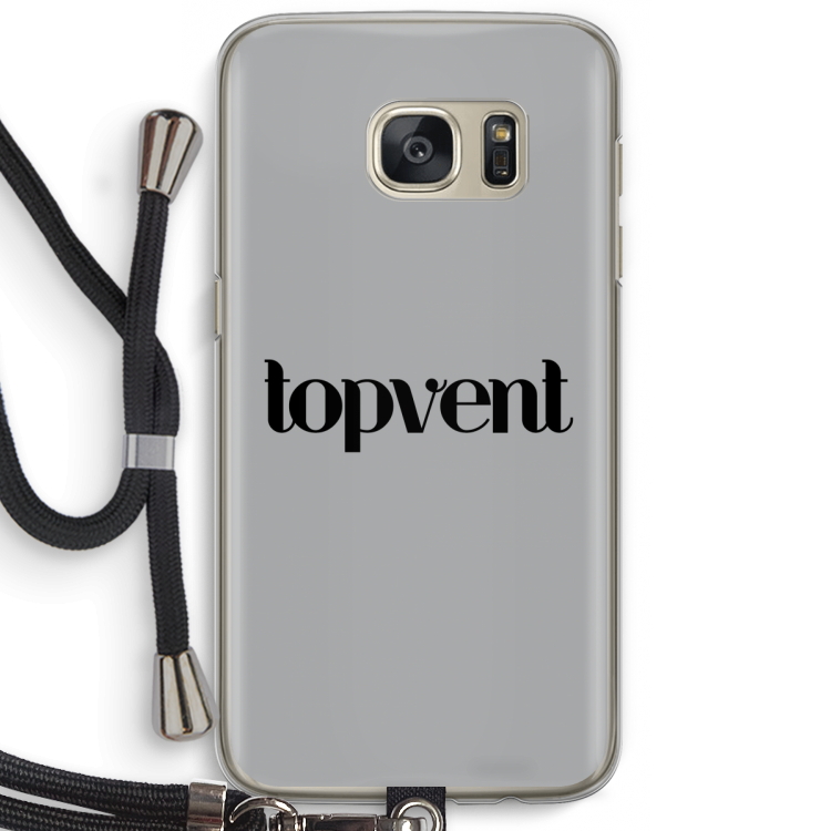 Topvent Grijs Zwart: Samsung Galaxy S7 Transparant Hoesje met koord