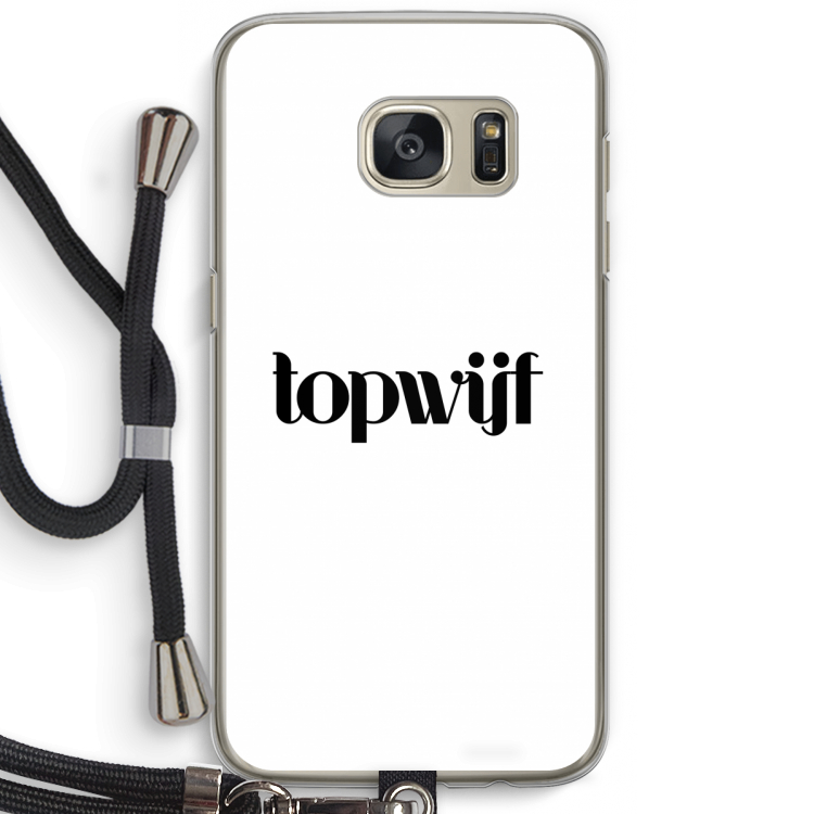 Topwijf Wit: Samsung Galaxy S7 Transparant Hoesje met koord