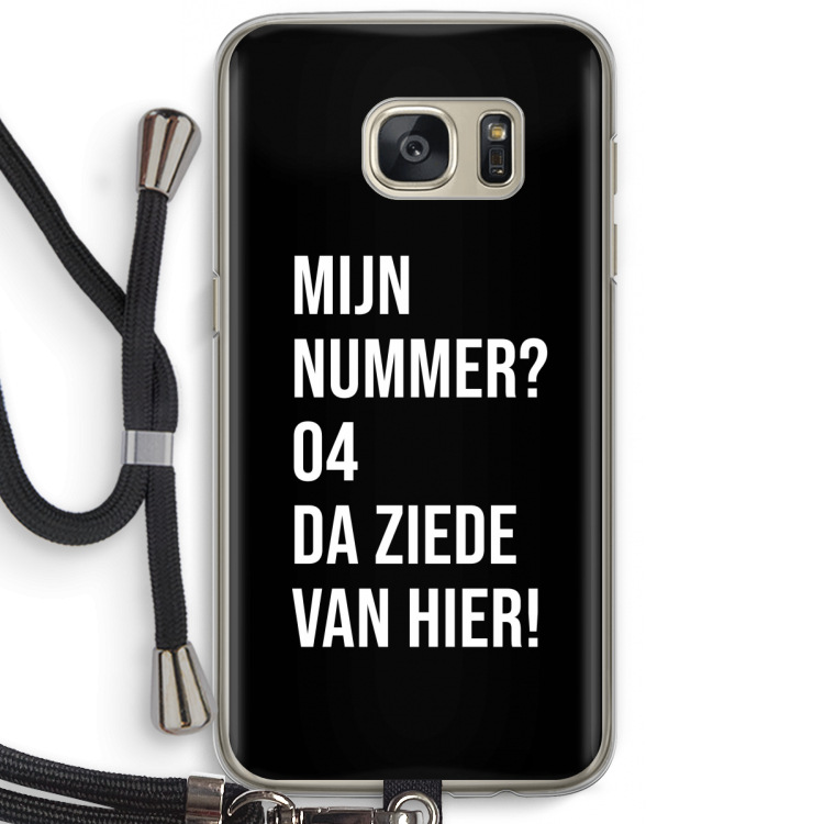 Da ziede van hier - Zwart: Samsung Galaxy S7 Transparant Hoesje met koord
