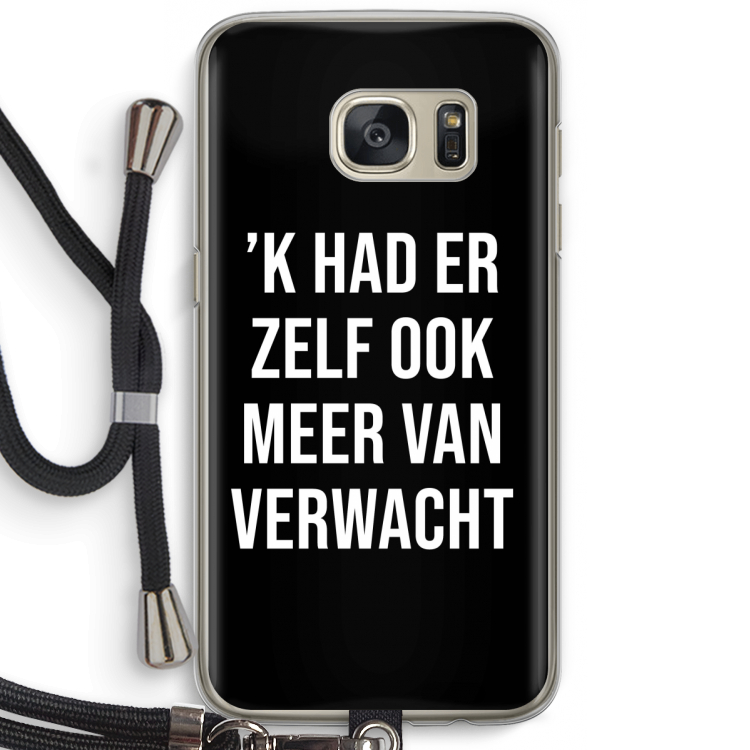 Meer verwacht - Zwart: Samsung Galaxy S7 Transparant Hoesje met koord