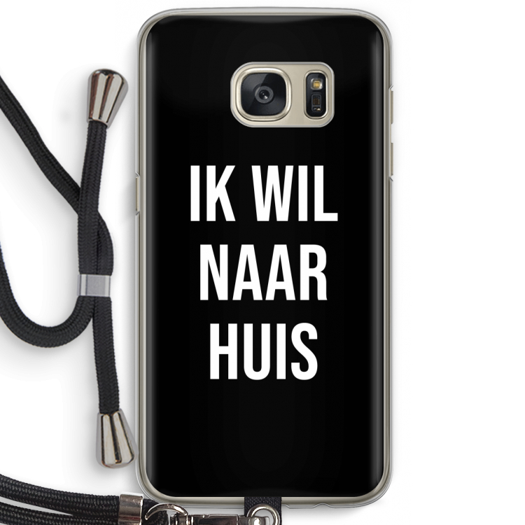 Ik wil naar huis - Zwart: Samsung Galaxy S7 Transparant Hoesje met koord