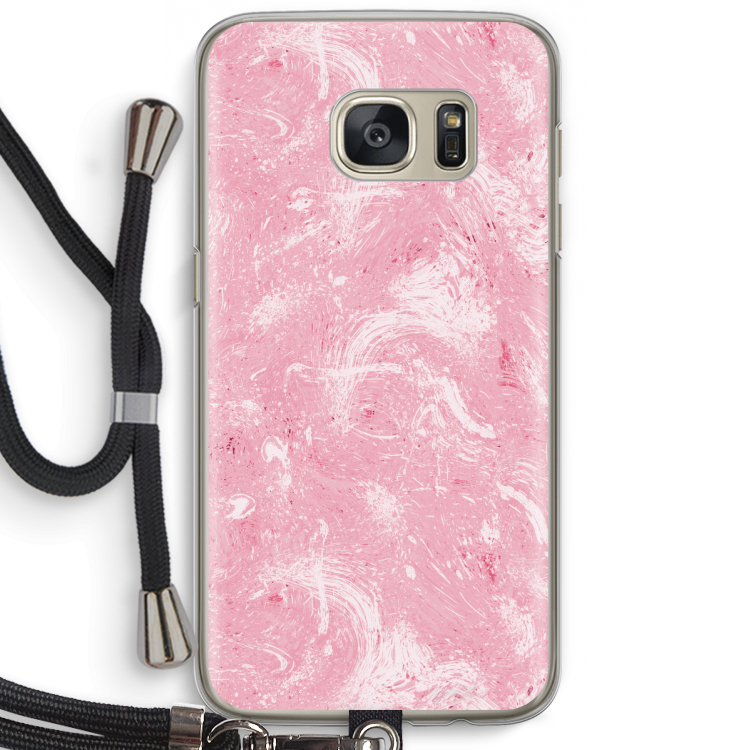 Abstract Painting Pink: Samsung Galaxy S7 Transparant Hoesje met koord