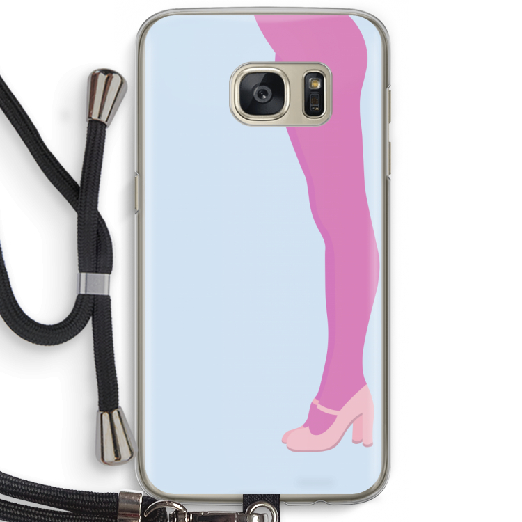 Pink panty: Samsung Galaxy S7 Transparant Hoesje met koord