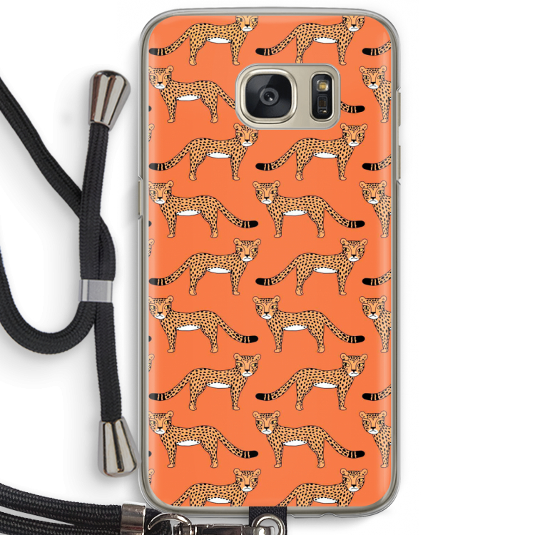 Cheetah: Samsung Galaxy S7 Transparant Hoesje met koord