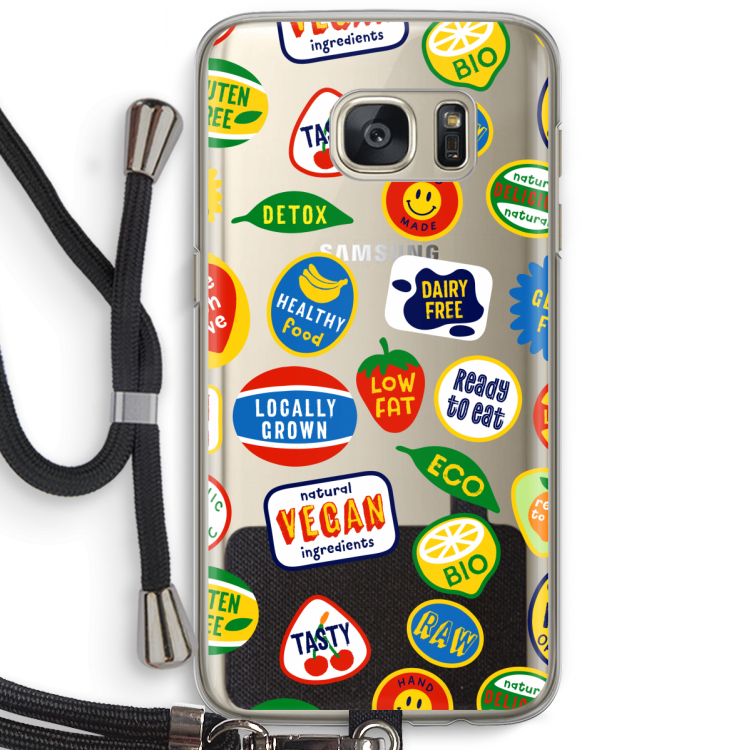 Fruitsticker: Samsung Galaxy S7 Transparant Hoesje met koord