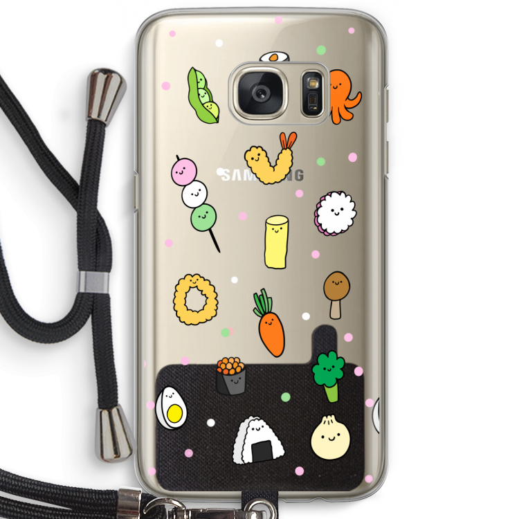 Happy bento friends: Samsung Galaxy S7 Transparant Hoesje met koord