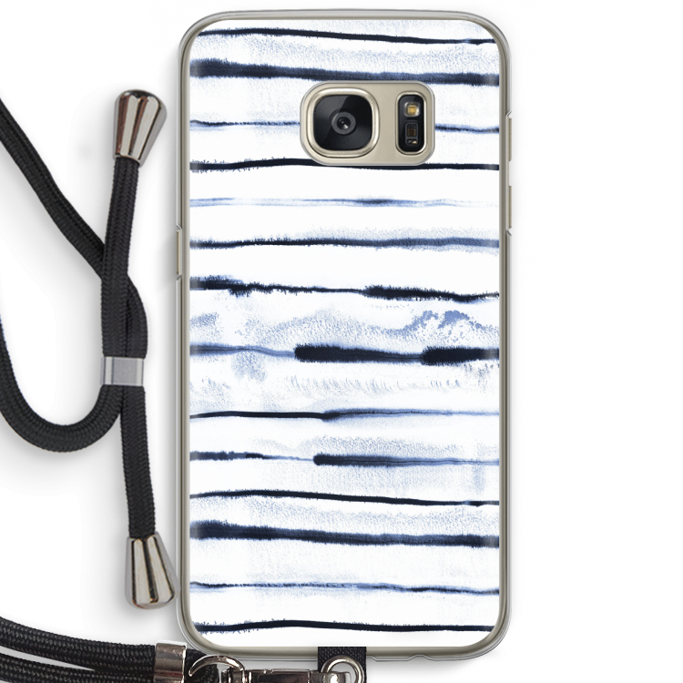 Ink Stripes: Samsung Galaxy S7 Transparant Hoesje met koord