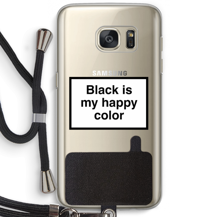 Black is my happy color: Samsung Galaxy S7 Transparant Hoesje met koord