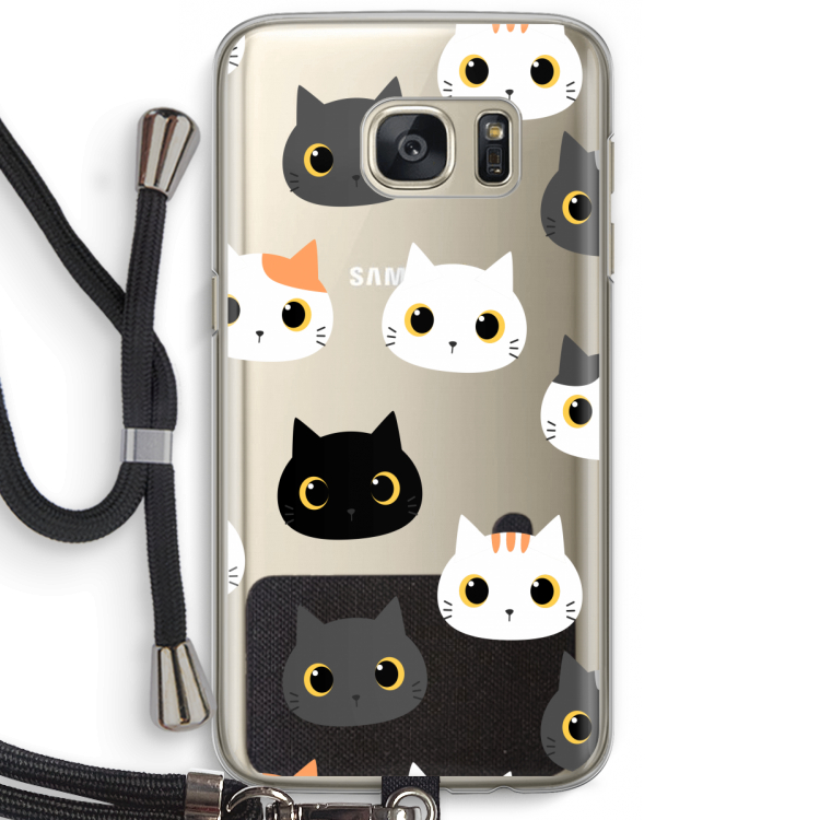 Katten: Samsung Galaxy S7 Transparant Hoesje met koord