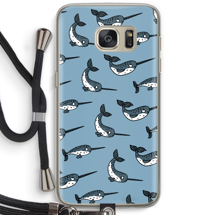 Narwhal: Samsung Galaxy S7 Transparant Hoesje met koord