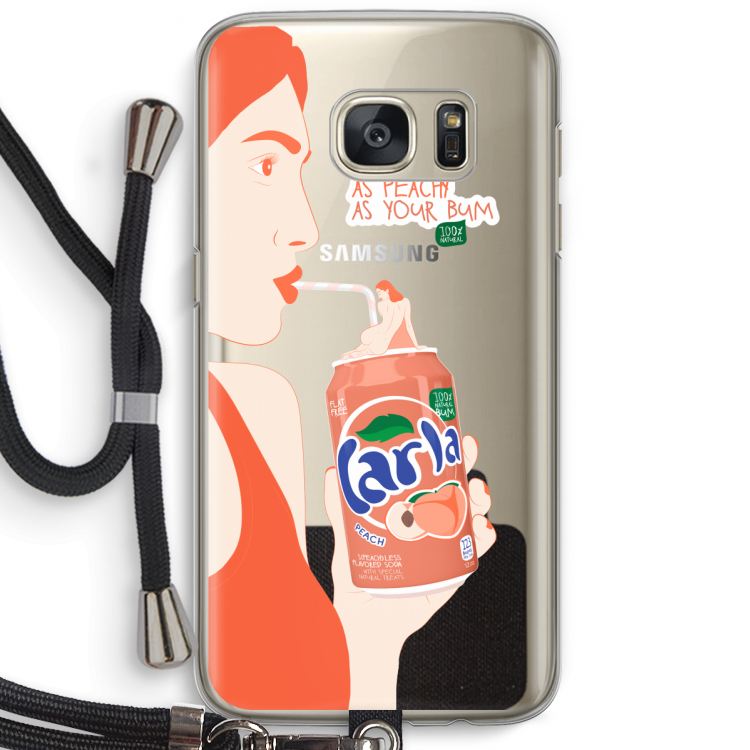 Peach please!: Samsung Galaxy S7 Transparant Hoesje met koord