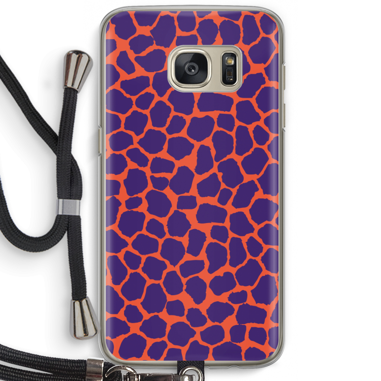 Purple Giraffe: Samsung Galaxy S7 Transparant Hoesje met koord