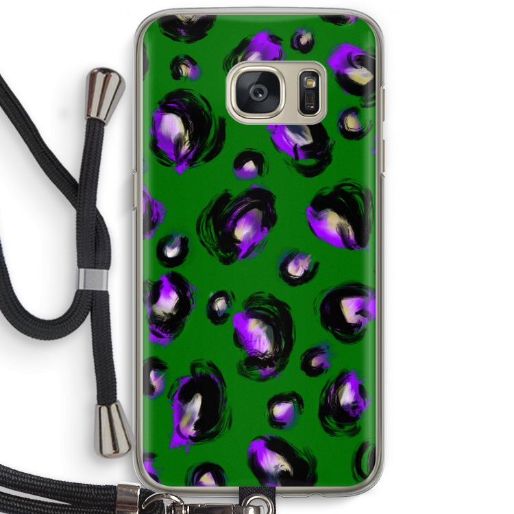 Green Cheetah: Samsung Galaxy S7 Transparant Hoesje met koord