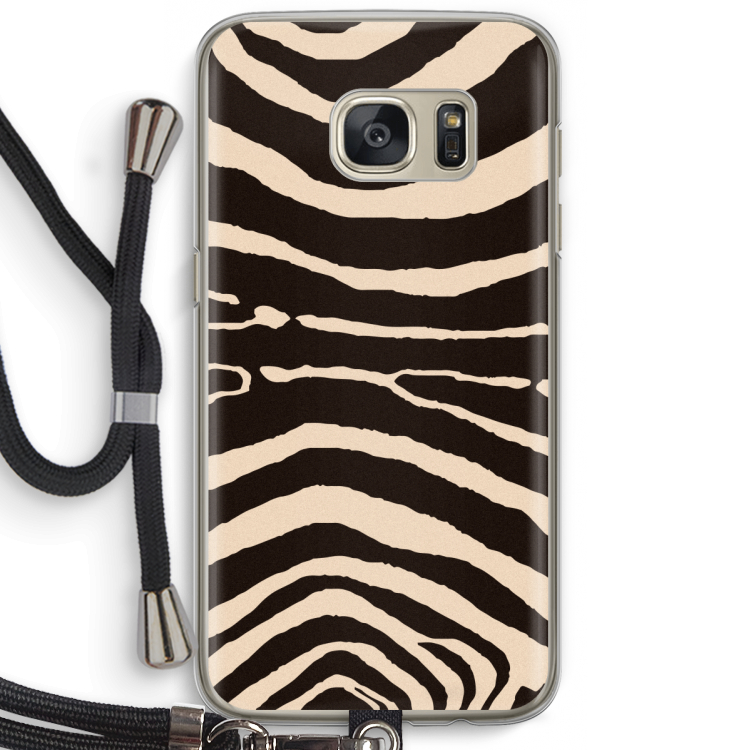 Arizona Zebra: Samsung Galaxy S7 Transparant Hoesje met koord