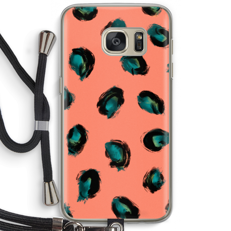Pink Cheetah: Samsung Galaxy S7 Transparant Hoesje met koord