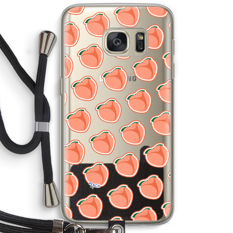 Just peachy: Samsung Galaxy S7 Transparant Hoesje met koord