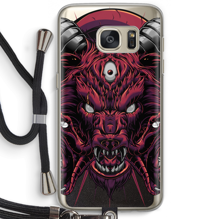 Hell Hound and Serpents: Samsung Galaxy S7 Transparant Hoesje met koord