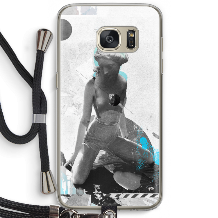 I will not feel a thing: Samsung Galaxy S7 Transparant Hoesje met koord