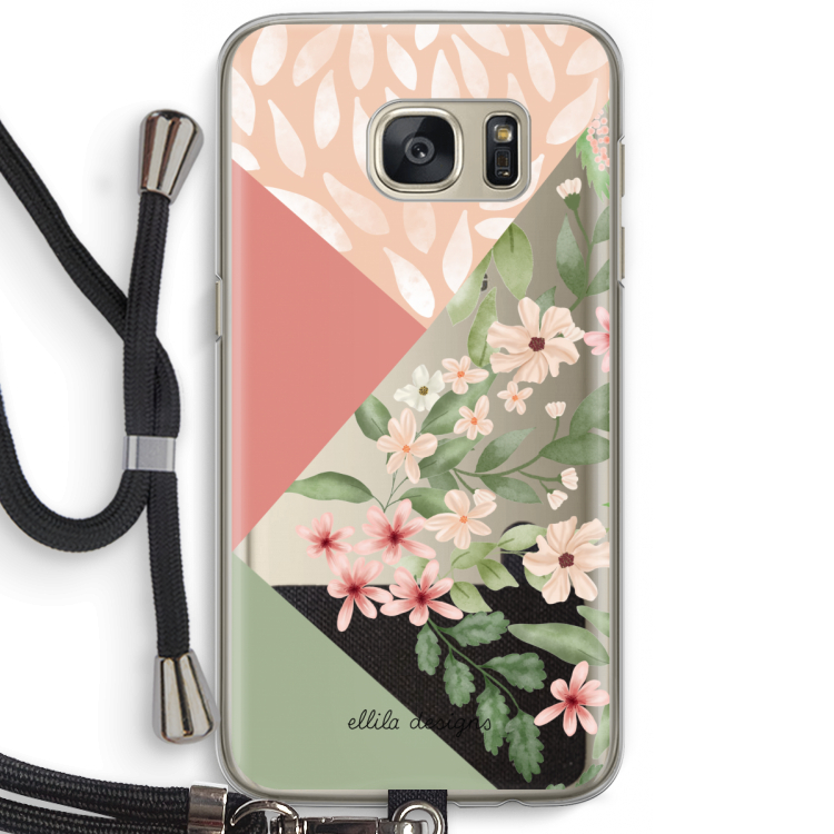 Sweet heaven geometrics: Samsung Galaxy S7 Transparant Hoesje met koord