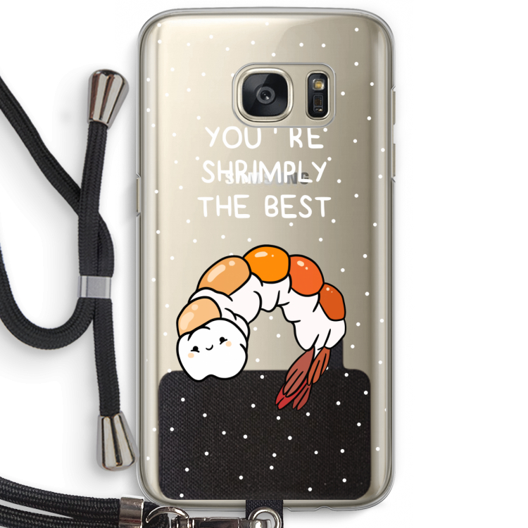 You're Shrimply The Best: Samsung Galaxy S7 Transparant Hoesje met koord