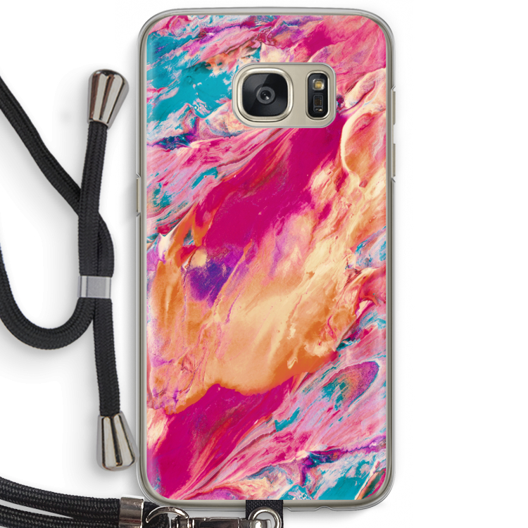 Pastel Echoes: Samsung Galaxy S7 Transparant Hoesje met koord