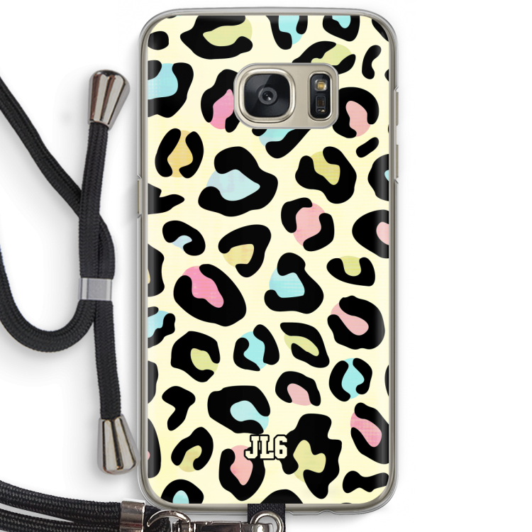 Leopard pattern: Samsung Galaxy S7 Transparant Hoesje met koord