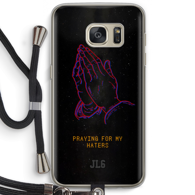 Praying For My Haters: Samsung Galaxy S7 Transparant Hoesje met koord