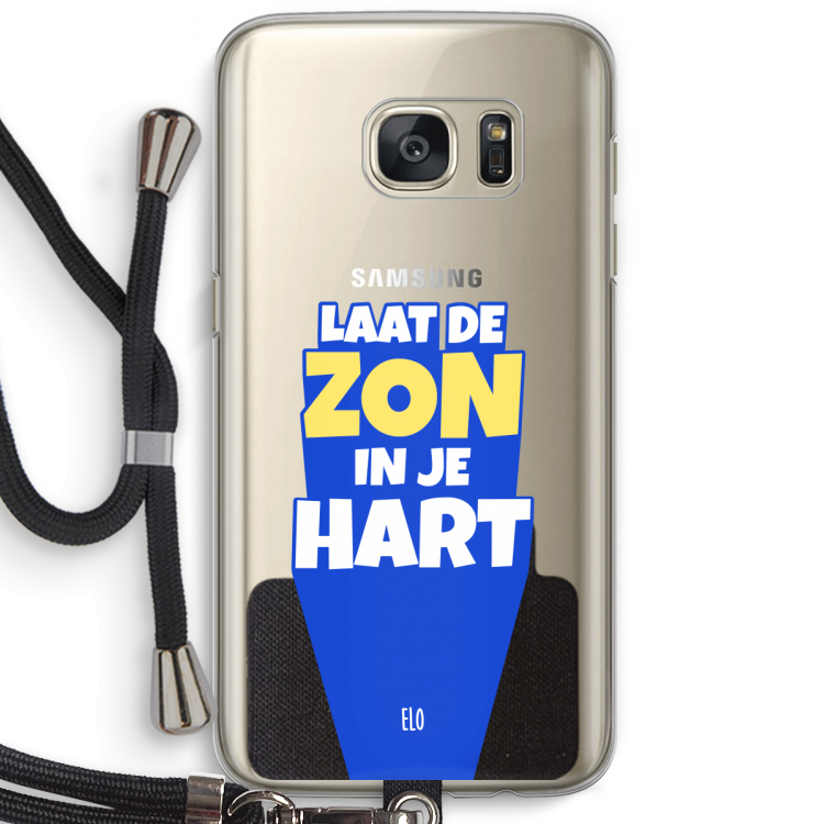Laat de zon in je hart: Samsung Galaxy S7 Transparant Hoesje met koord