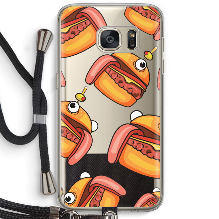 Hamburger: Samsung Galaxy S7 Transparant Hoesje met koord