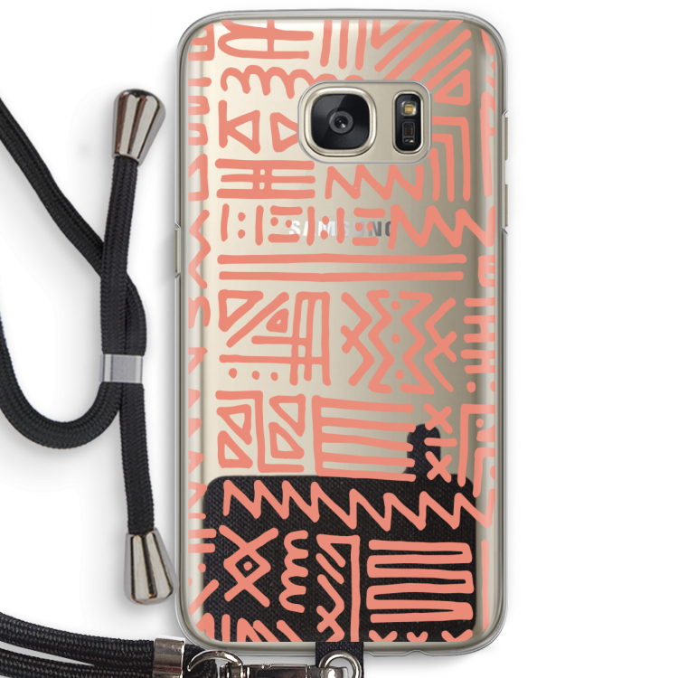 Marrakech Pink: Samsung Galaxy S7 Transparant Hoesje met koord