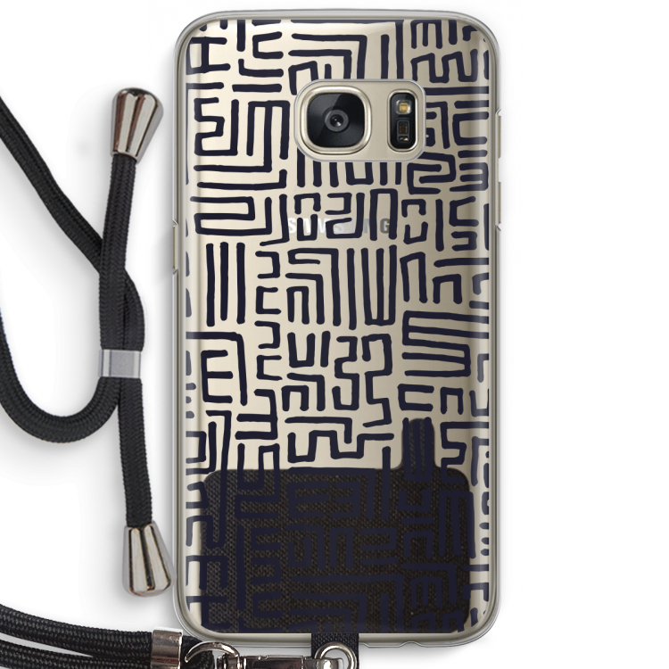 Moroccan Print: Samsung Galaxy S7 Transparant Hoesje met koord
