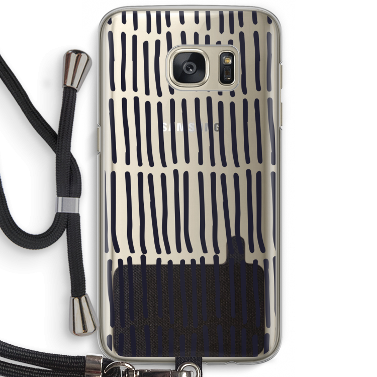 Moroccan stripes: Samsung Galaxy S7 Transparant Hoesje met koord