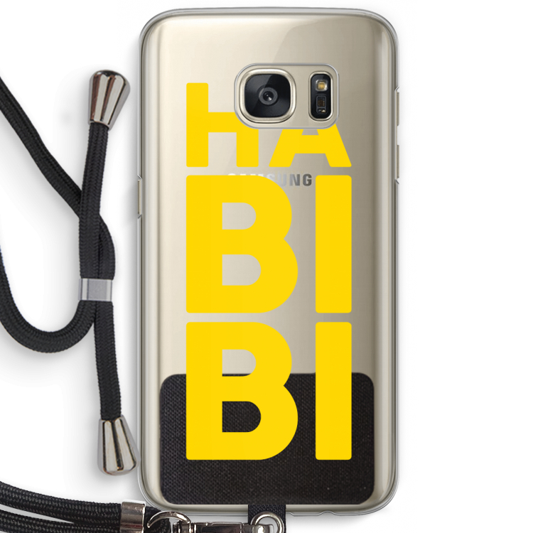 Habibi Blue: Samsung Galaxy S7 Transparant Hoesje met koord