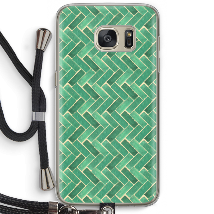 Moroccan tiles 2: Samsung Galaxy S7 Transparant Hoesje met koord