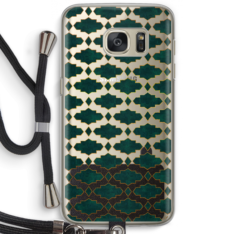 Moroccan tiles: Samsung Galaxy S7 Transparant Hoesje met koord