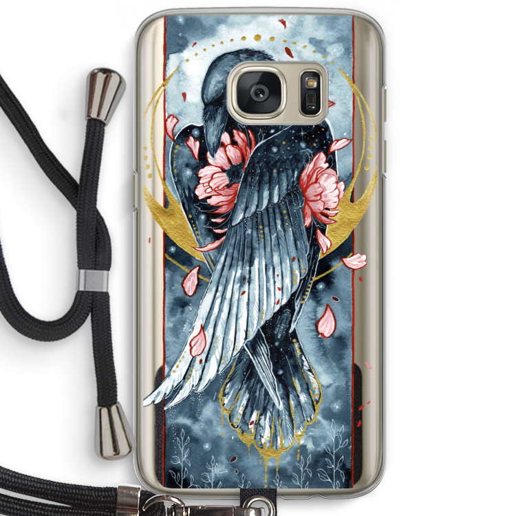 Golden Raven: Samsung Galaxy S7 Transparant Hoesje met koord