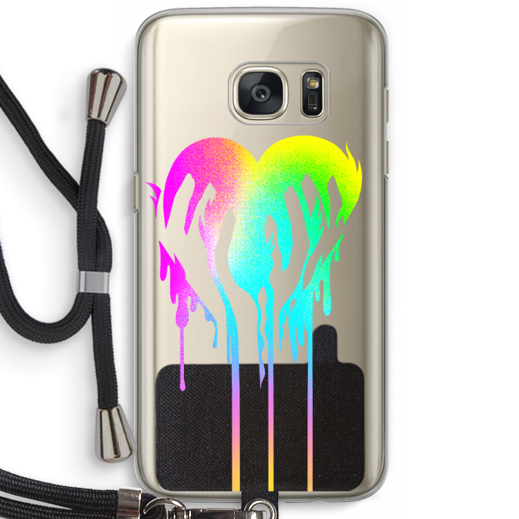 Hold My Heart: Samsung Galaxy S7 Transparant Hoesje met koord