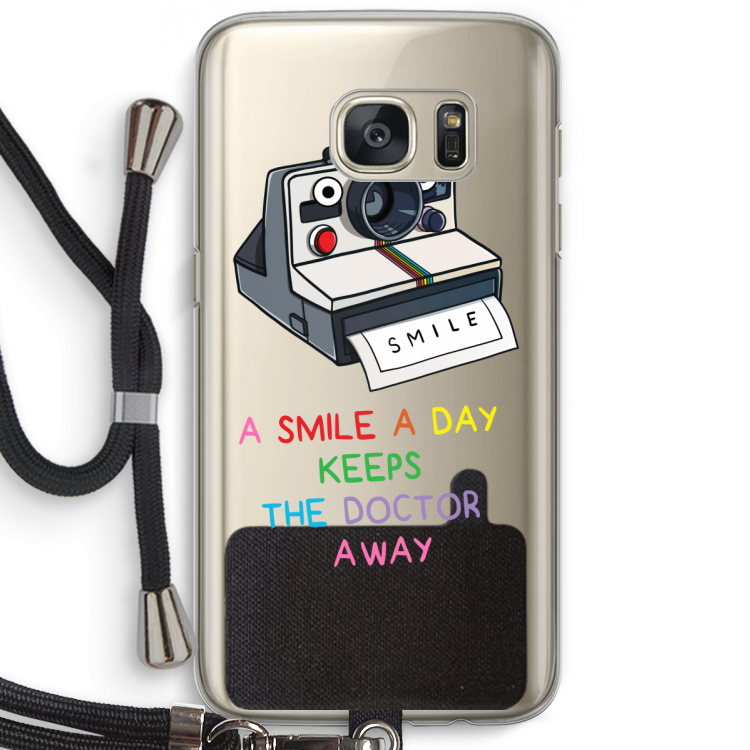 Smile: Samsung Galaxy S7 Transparant Hoesje met koord