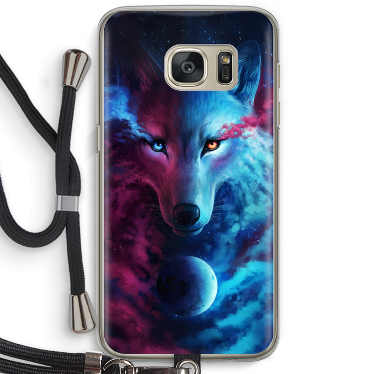 Where Light And Dark Meet: Samsung Galaxy S7 Transparant Hoesje met koord