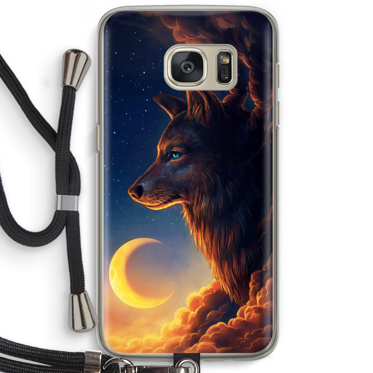 Night Guardian: Samsung Galaxy S7 Transparant Hoesje met koord