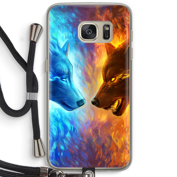 Fire & Ice: Samsung Galaxy S7 Transparant Hoesje met koord