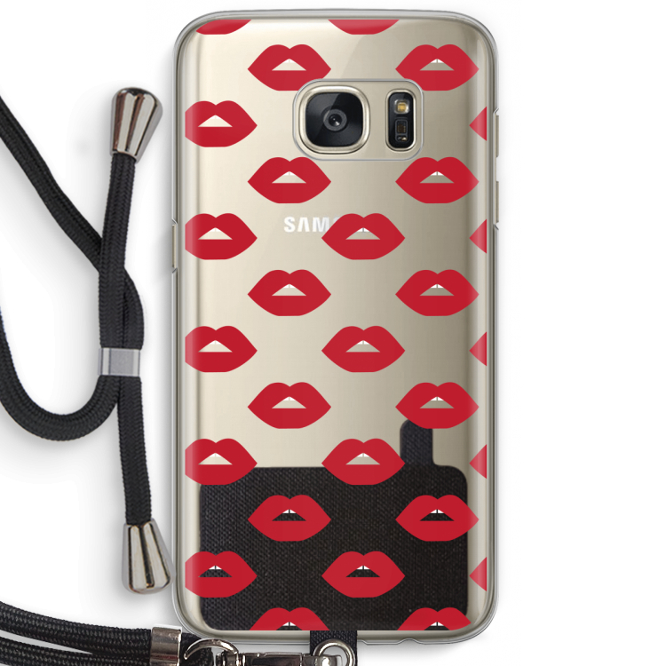 Lips: Samsung Galaxy S7 Transparant Hoesje met koord